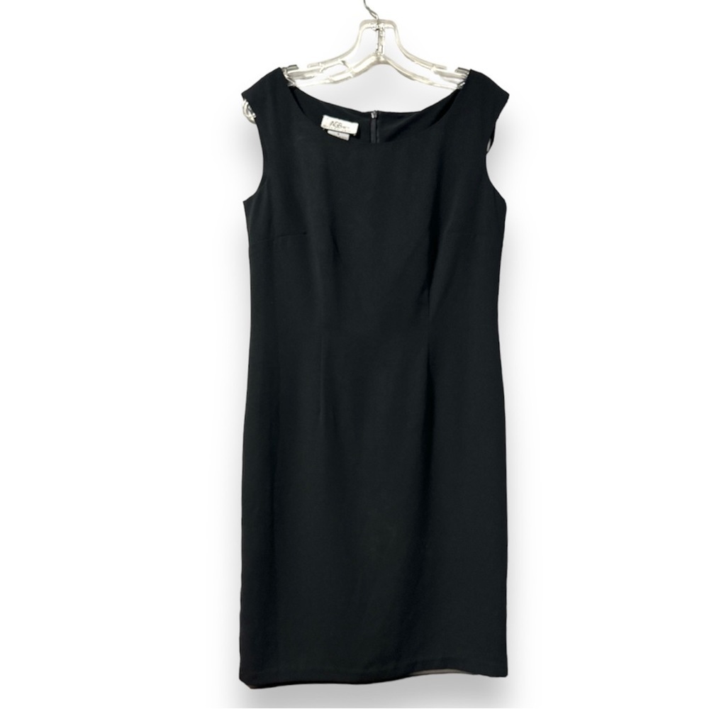 NWT Vintage AGB Sleeveless Scoop Neck Black Dress Women’s Size 8 Classic Office
